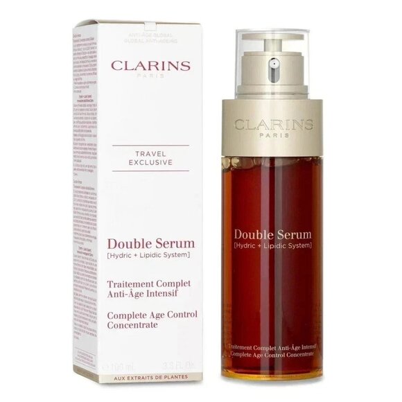 New Clarins Double Serum Hydric + Lipidic System 3.3 oz / 100ml – New Sealed NEW - Picture 3 of 3